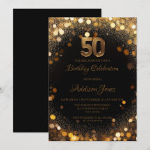 Convite para 50 anos de aniversário do Elegante Bl