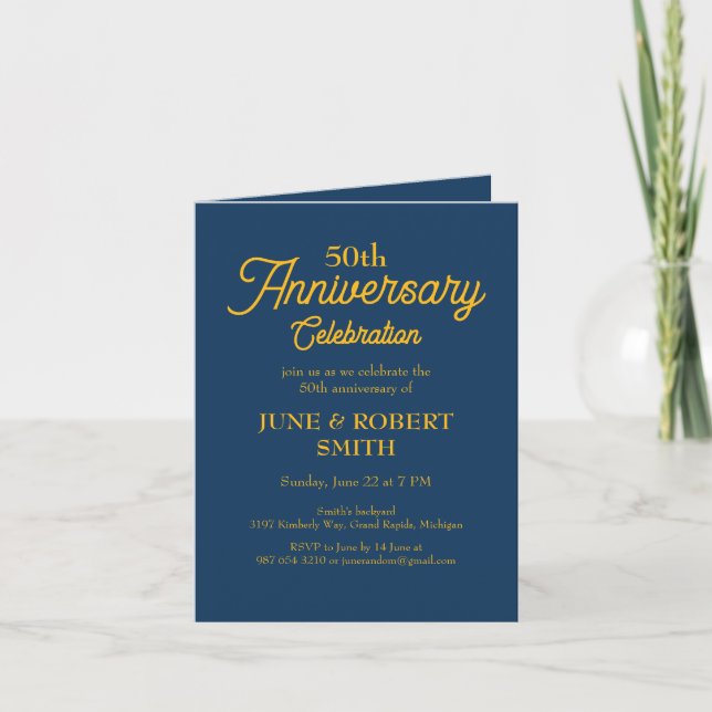 Convite para 50 anos de casamento moderno (Frente)