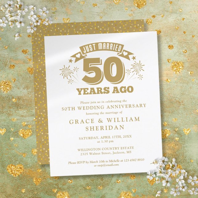 Convite para 50 anos do Recem casados de Orçamento (Budget Just Married 50th Anniversary Invitation)