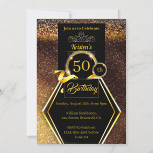 Convite para 50 anos Dourado