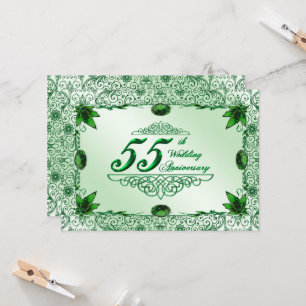 Convite para 55 anos de casamento da Elegante 5x7