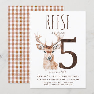 Convite para 5 de aniversário do Deer