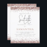 Convite para 60 Festas Elegante de Rosa Dourado El<br><div class="desc">Há duas opções de papel a escolher para esse tamanho (4, 5 x 5, 6") na faixa de Orçamento. Para este produto, eu recomendaria o semibrilho, que é um estoque de cartão de 110 gsm, semelhante em espessura a um cartão postal. A opção Satin é um papel muito mais fino,...</div>