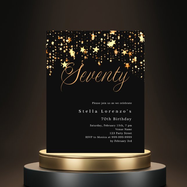 Convite para 70 de aniversário de estrelas de ouro (Criador carregado)