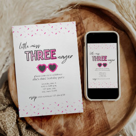 Convite para a aniversário de 3 anos da Miss Three