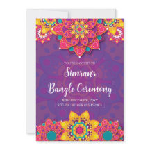 Convite para a cerimônia de bangles Convite para a