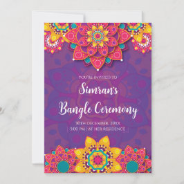 Convite para a cerimônia de bangles Convite para a