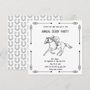 Convite para a Festa Anual do Derby do Esboço Mono