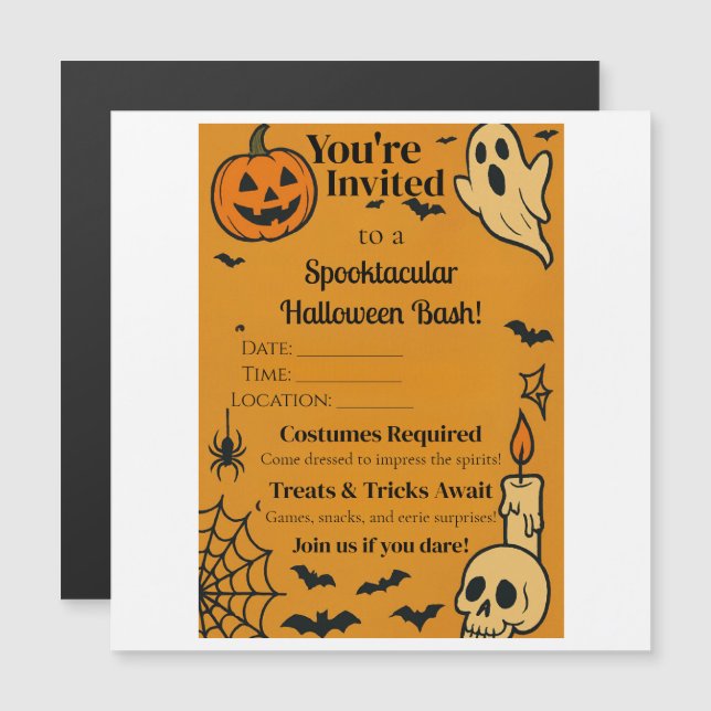 Convite para a Festa Assustadora de Halloween | Fa (Frente/Verso)
