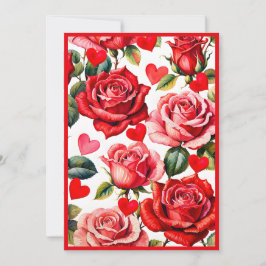 Convite para a Festa da Noite Galentine das Rosas 