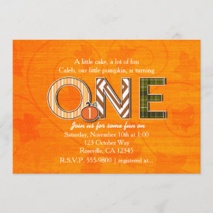 Convite para a festa de 1º aniversário de outono O