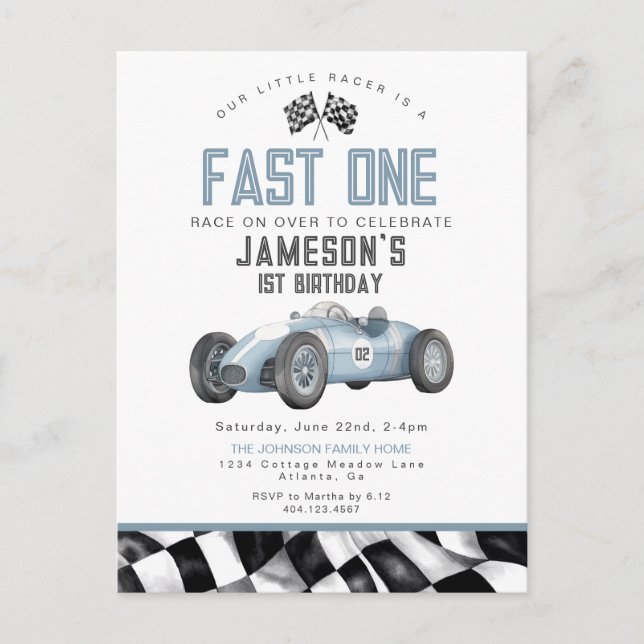 Convite para a Festa de 1º Aniversário do Carro de (Frente)