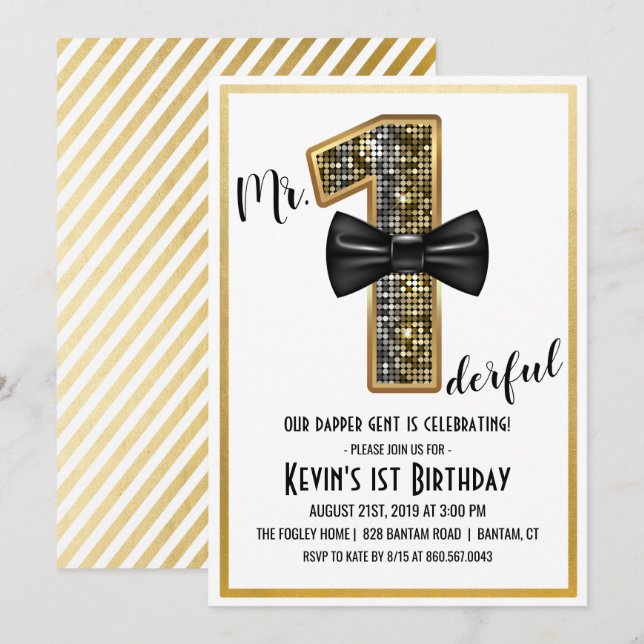 Convite para a Festa de 1º Aniversário do Sr. Oned (Frente/Verso)