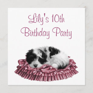 Convite para a festa de 10 anos da Puppy Girl