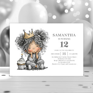 Convite para a festa de 6 anos da menina excêntric