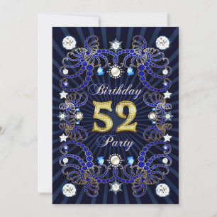 Convite para a festa de aniversário 52 com massas