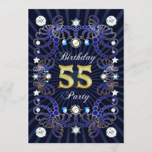 Convite para a festa de aniversário 55 com massas