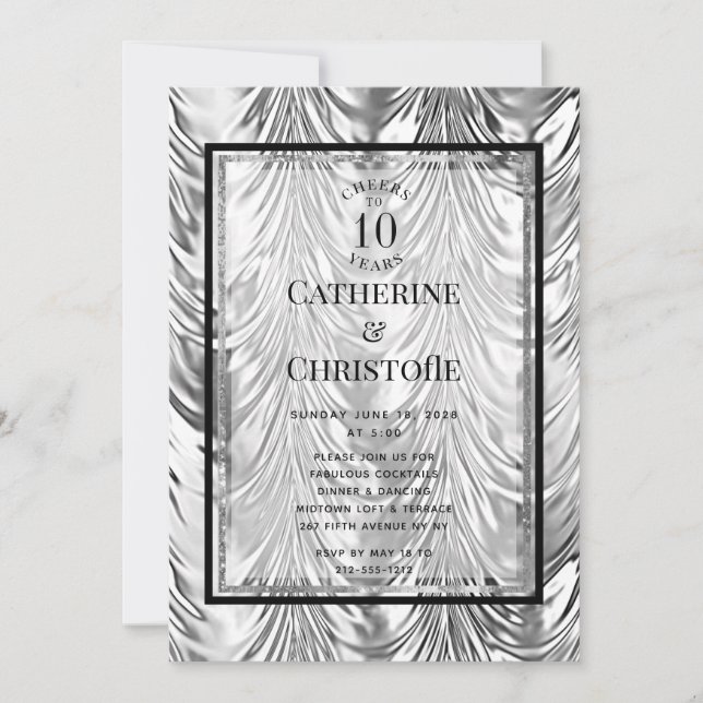 Convite para a Festa de Aniversário de Bodas de Pr (Frente)