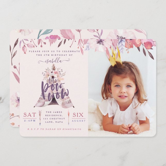 convite para a festa de aniversário de três anos. (Frente/Verso)