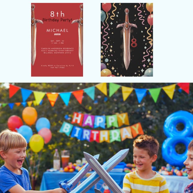 Convite para a Festa de Aniversário Vermelho das E (Criador carregado)