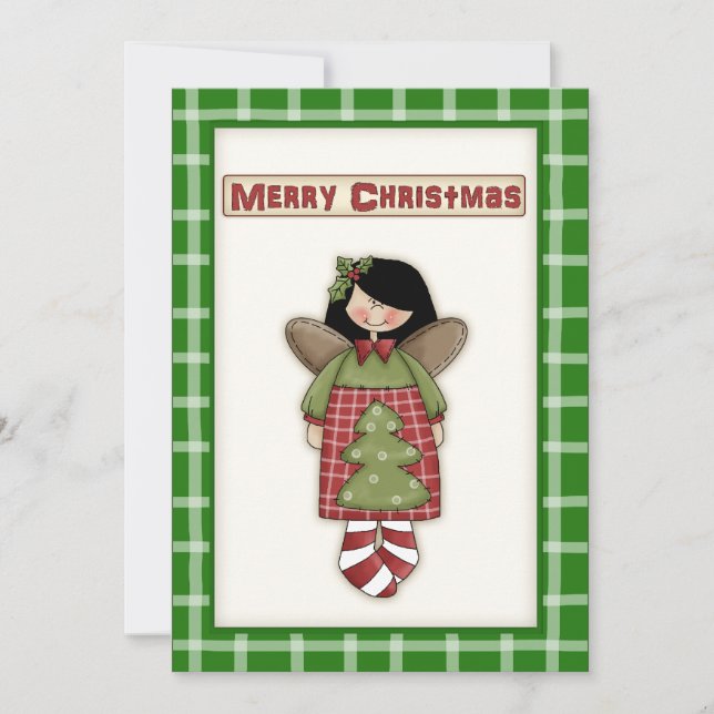 Convite para a Festa de Anjo de Natal Kitsch (Frente)