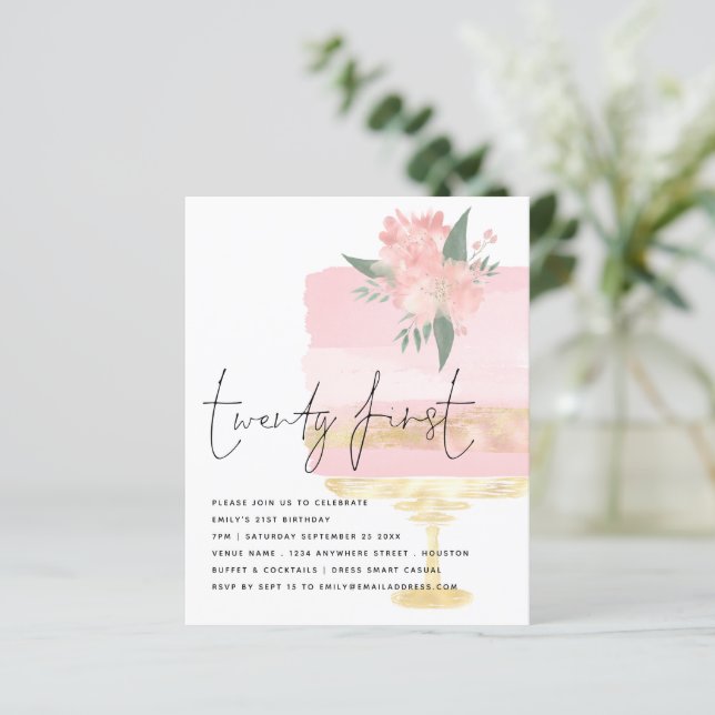 Convite para a Festa de Bolo 21ruas de Bolo de Ani (Em pé/Frente)