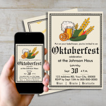 Convite para a Festa de Cerveja Alemã do Oktoberfe