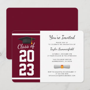 Convite para a Festa de Formatura de 2026 Burgundy