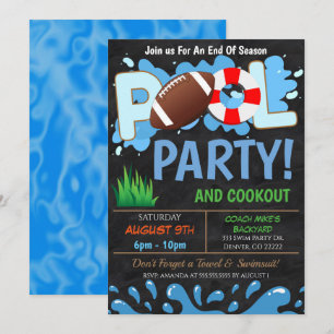 Convite para a Festa de Futebol na Piscina de Verã