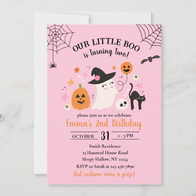 Convite para a Festa de Halloween de 2º Aniversári (Frente)