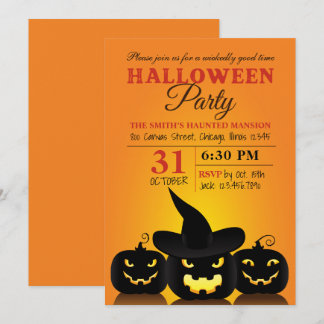 Convite para a Festa de Halloween de Pumpkins