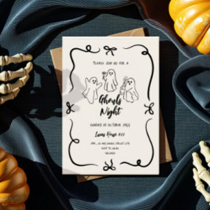 Convite para a festa de Halloween do doodle da Noi