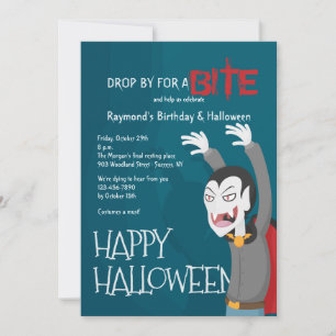 Convite para a Festa de Halloween do Drácula