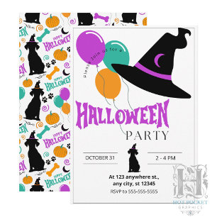 Convite para a Festa de Halloween dos Cachorros