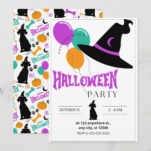 Convite para a Festa de Halloween dos Cachorros