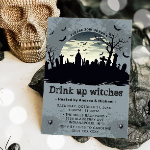 Convite para a Festa de Halloween Drink Up Witches