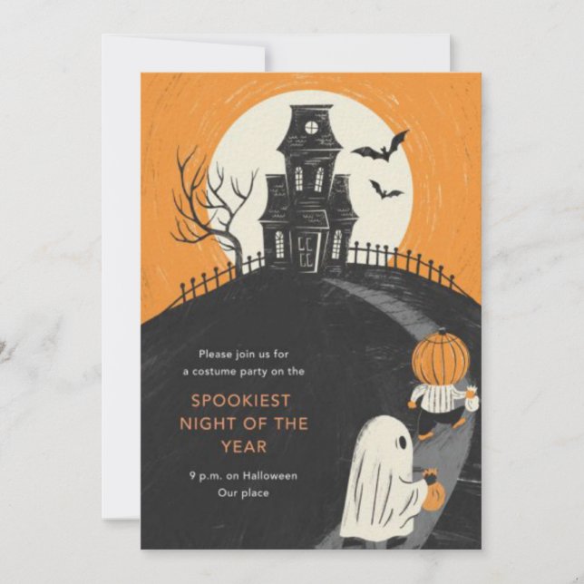 Convite para a Festa de Halloween na Mansão Assomb (Frente)