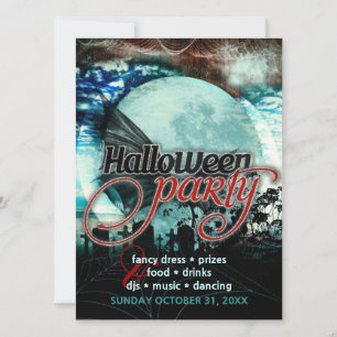 Convite para a Festa de Halloween no Cemitério da 