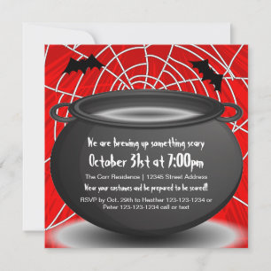 Convite para a Festa de Halloween - Teia Vermelha