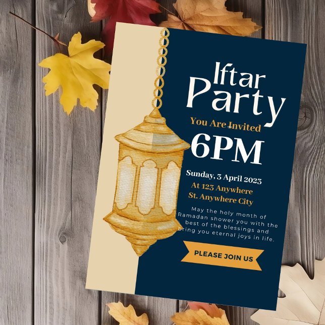 Convite para a Festa de Iftar do Ramadão Azul Suav (Criador carregado)