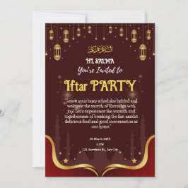 Convite para a Festa de Iftar Islâmica Marrom e Am