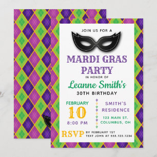 Convite para a Festa de Mardi Gras de Argyle
