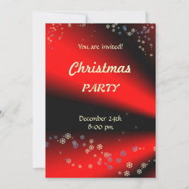 Convite para a Festa de Natal a Vermelho e Preto