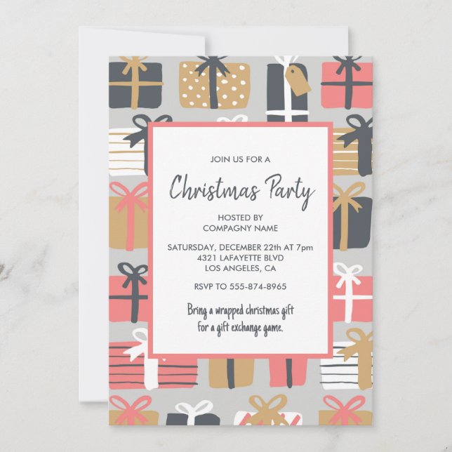 Convite para a Festa de Natal da Empresa Presentes (Frente)