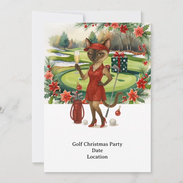 Convite para a Festa de Natal de GOLF para amantes (Frente)