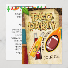 Convite para a Festa de Tacos de Futebol sem Álcoo