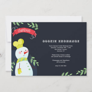 Convite para a Festa de Troca de Cookies do Snowma