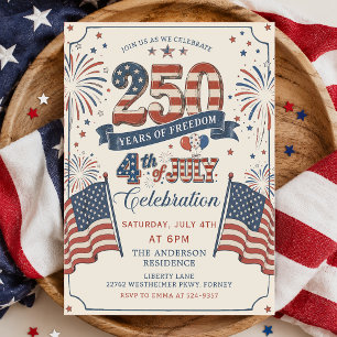 Convite para a Festa do 250º Aniversário dos EUA