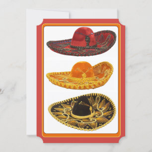 Convite para a Festa do Cinco De Mayo Sombreros
