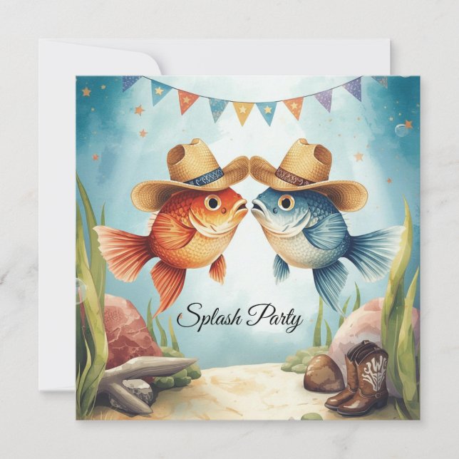 Convite para a Festa do Peixe Cowboy do Aquário do (Frente)